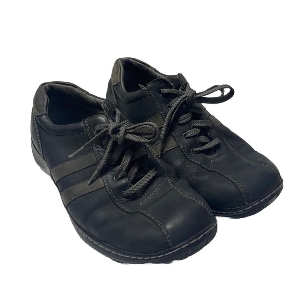 Skechers Leather Shoes Lace Up Black Sz 10